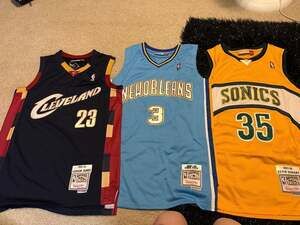 Lot of 3 Mitchell & Ness NBA Hardwood Classics Swingman Jerseys: LeBron James Ca